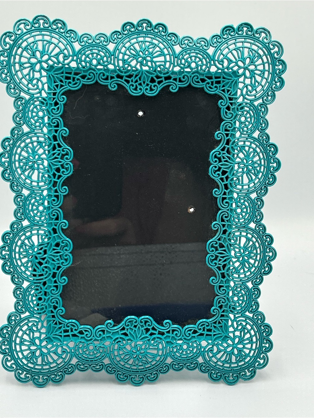 Turquoise Filigree Decorative Metal Photo Frame Beautiful